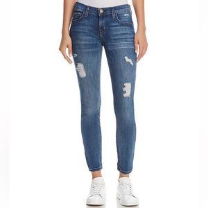 Current/Elliott The High-Waist Distressed Stiletto Skinny Jeans (SIZE 25)
